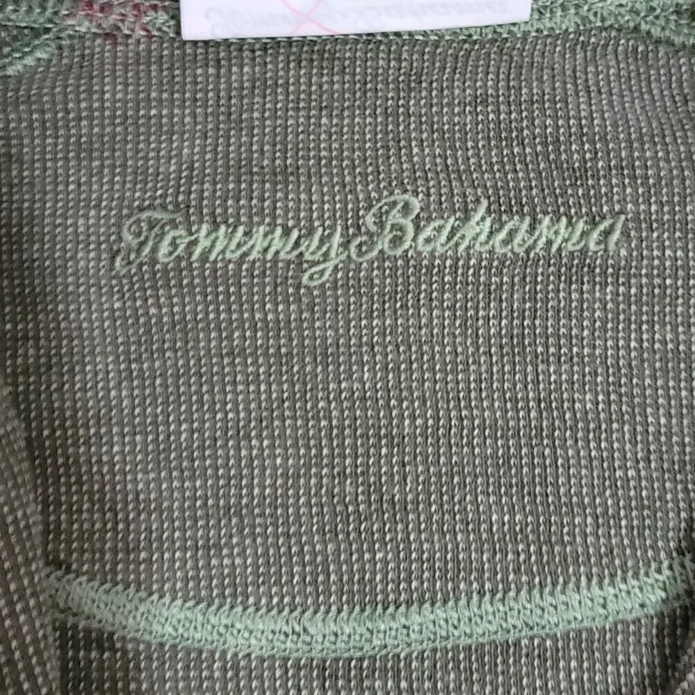 Tommy Bahama Flip Coast 1/2 Zip Sweatshirt Men Medium‎ Pullover Reversible Green